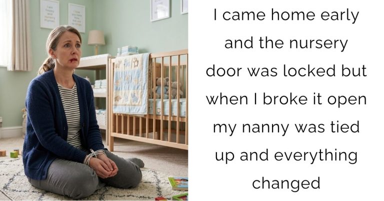 I came home early and the nursery door was locked but when I broke it open my nanny was tied up and everything changed