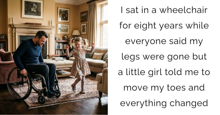 I sat in a wheelchair for eight years while everyone said my legs were gone but a little girl told me to move my toes and everything changed
