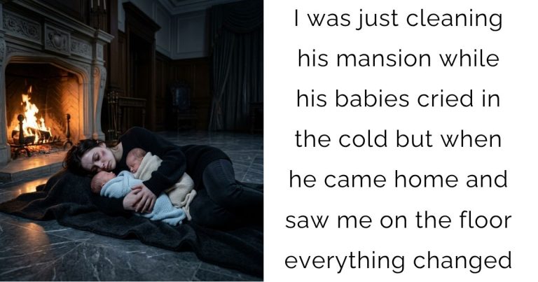 I was just cleaning his mansion while his babies cried in the cold but when he came home and saw me on the floor everything changed