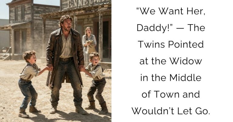 “We Want Her, Daddy!” — The Twins Pointed at the Widow in the Middle of Town and Wouldn’t Let Go.