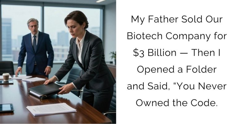My Father Sold Our Biotech Company for $3 Billion — Then I Opened a Folder and Said, “You Never Owned the Code.