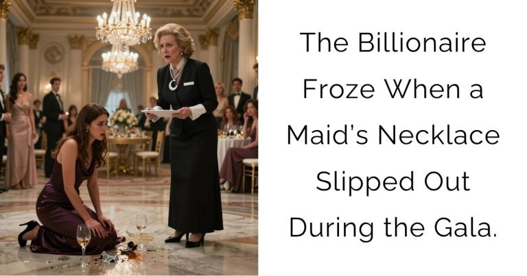 The Billionaire Froze When a Maid’s Necklace Slipped Out During the Gala.