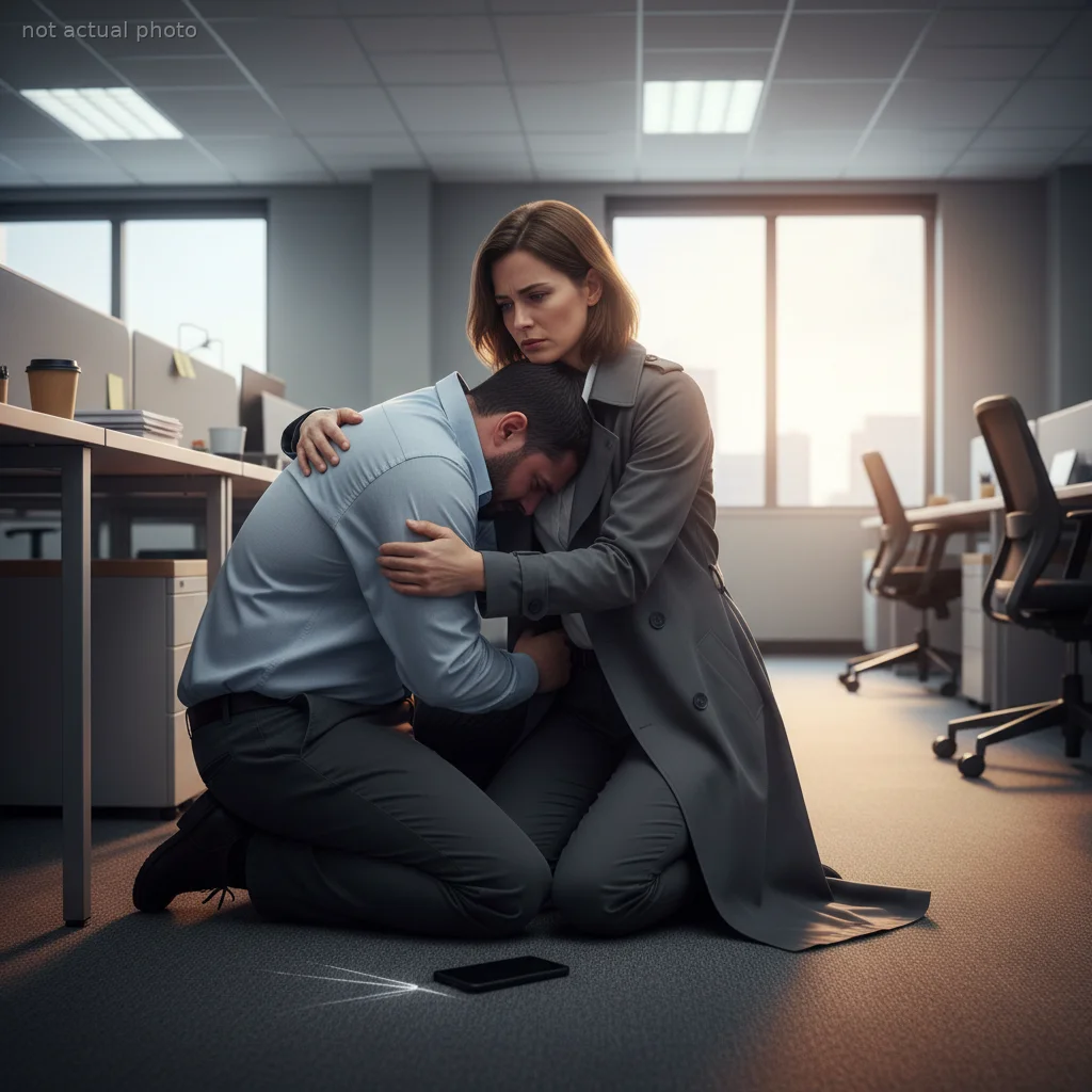 He curled up on the office floor and sobbed into my shoulder… I just asked if he'd eaten, walked him home, and cried alone on my kitchen floor once the door was closed.