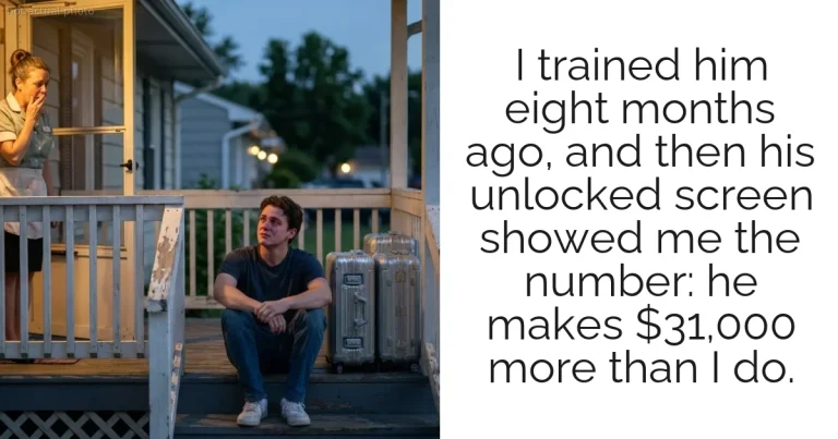 I trained him eight months ago, and then his unlocked screen showed me the number: he makes $31,000 more than I do.