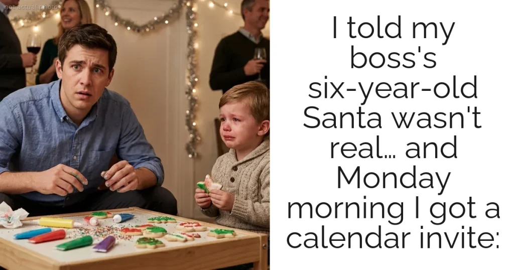 I told my boss's six-year-old Santa wasn't real… and Monday morning I got a calendar invite:
