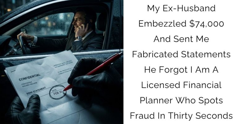 My Ex-Husband Embezzled $74,000 And Sent Me Fabricated Statements — He Forgot I Am A Licensed Financial Planner Who Spots Fraud In Thirty Seconds