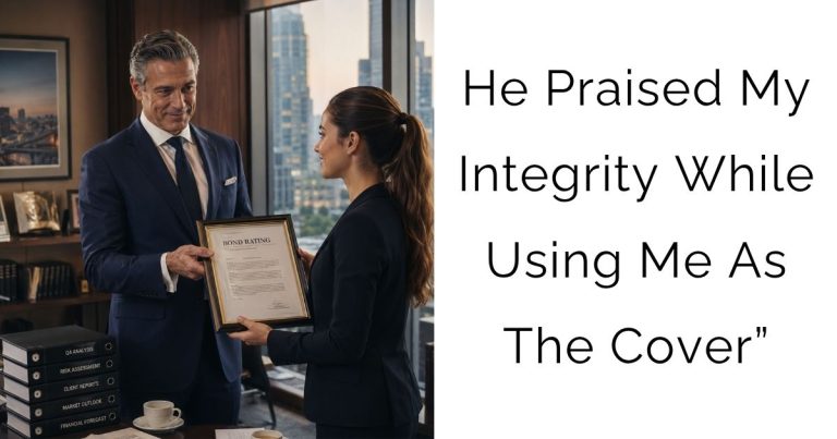 He Praised My Integrity While Using Me As The Cover”