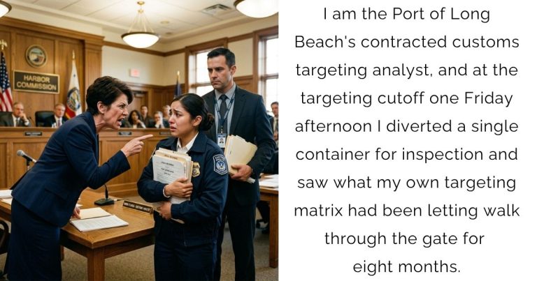 I am the Port of Long Beach’s contracted customs targeting analyst, and at the targeting cutoff one Friday afternoon I diverted a single container for inspection and saw what my own targeting matrix had been letting walk through the gate for eight months.
