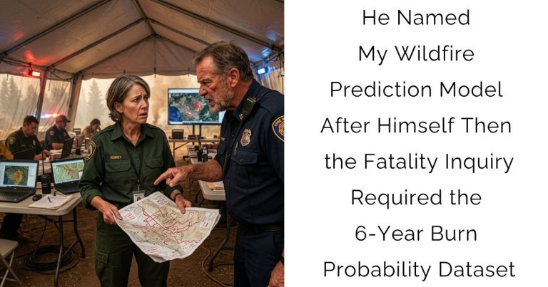 He Named My Wildfire Prediction Model After Himself — Then the Fatality Inquiry Required the 6-Year Burn Probability Dataset
