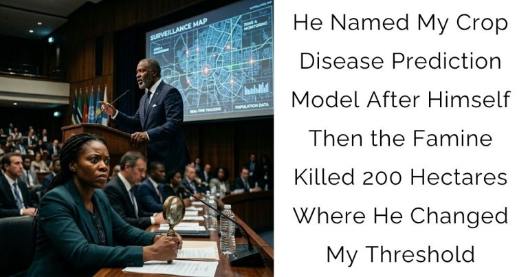He Named My Crop Disease Prediction Model After Himself — Then the Famine Killed 200 Hectares Where He Changed My Threshold