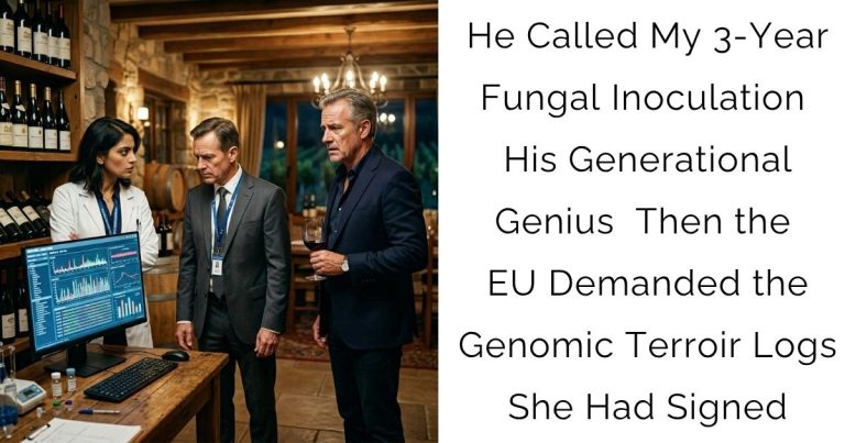 He Called My 3-Year Fungal Inoculation His Generational Genius — Then the EU Demanded the Genomic Terroir Logs She Had Signed
