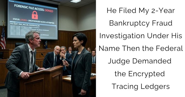 He Filed My 2-Year Bankruptcy Fraud Investigation Under His Name — Then the Federal Judge Demanded the Encrypted Tracing Ledgers