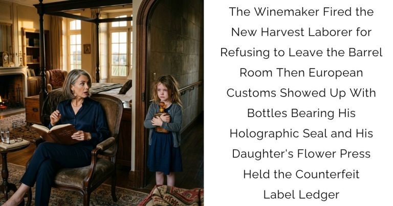 The Winemaker Fired the New Harvest Laborer for Refusing to Leave the Barrel Room — Then European Customs Showed Up With Bottles Bearing His Holographic Seal and His Daughter’s Flower Press Held the Counterfeit-Label Ledger