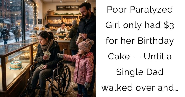Poor Paralyzed Girl only had $3 for her Birthday Cake — Until a Single Dad walked over and…