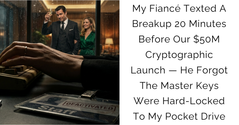 My Fiancé Texted A Breakup 20 Minutes Before Our $50M Cryptographic Launch — He Forgot The Master Keys Were Hard-Locked To My Pocket Drive