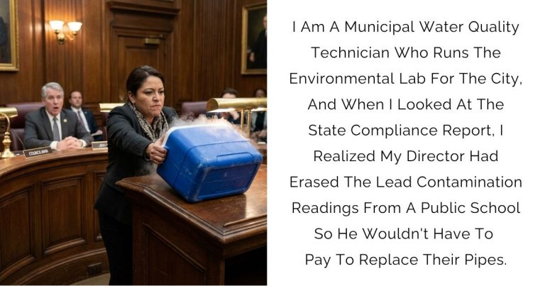 I Am A Municipal Water Quality Technician Who Runs The Environmental Lab For The City, And When I Looked At The State Compliance Report, I Realized My Director Had Erased The Lead Contamination Readings From A Public School So He Wouldn’t Have To Pay To Replace Their Pipes.