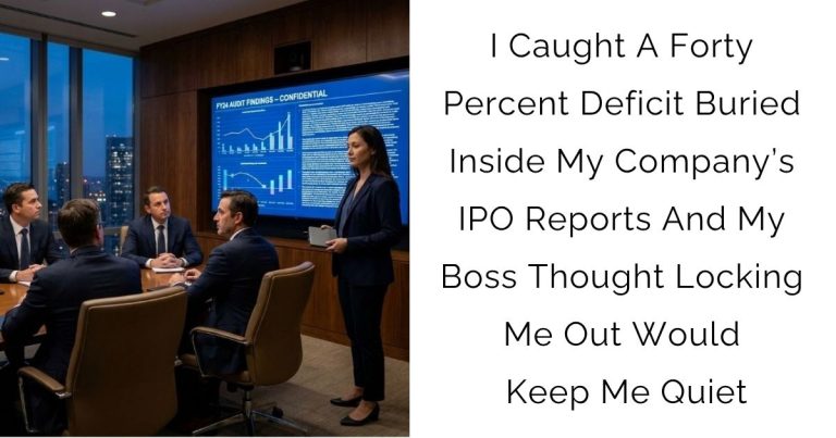 I Caught A Forty Percent Deficit Buried Inside My Company’s IPO Reports And My Boss Thought Locking Me Out Would Keep Me Quiet