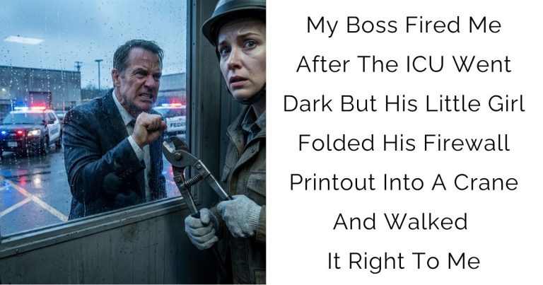 My Boss Fired Me After The ICU Went Dark But His Little Girl Folded His Firewall Printout Into A Crane And Walked It Right To Me