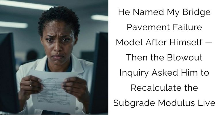 He Named My Bridge Pavement Failure Model After Himself — Then the Blowout Inquiry Asked Him to Recalculate the Subgrade Modulus Live