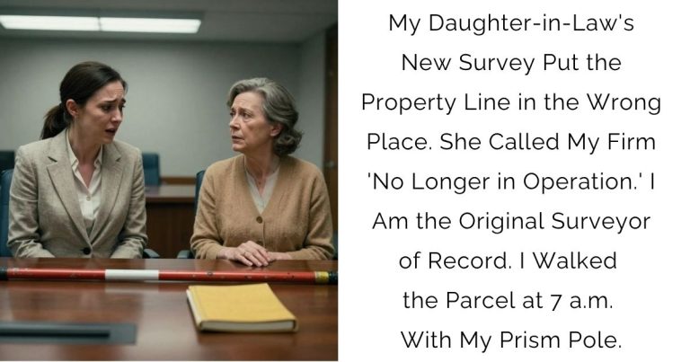 My Daughter-in-Law’s New Survey Put the Property Line in the Wrong Place. She Called My Firm ‘No Longer in Operation.’ I Am the Original Surveyor of Record. I Walked the Parcel at 7 a.m. With My Prism Pole.
