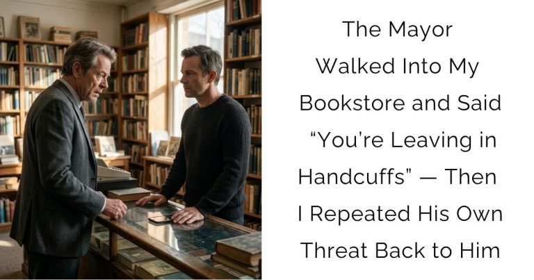 The Mayor Walked Into My Bookstore and Said “You’re Leaving in Handcuffs” — Then I Repeated His Own Threat Back to Him