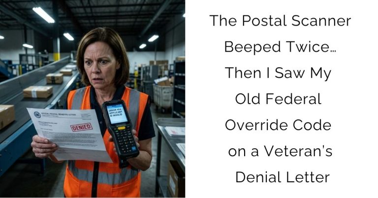 The Postal Scanner Beeped Twice… Then I Saw My Old Federal Override Code on a Veteran’s Denial Letter