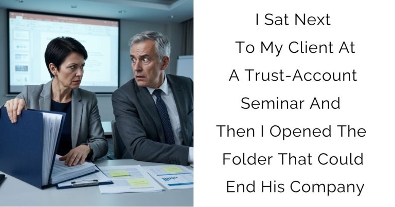 I Sat Next To My Client At A Trust-Account Seminar And Then I Opened The Folder That Could End His Company