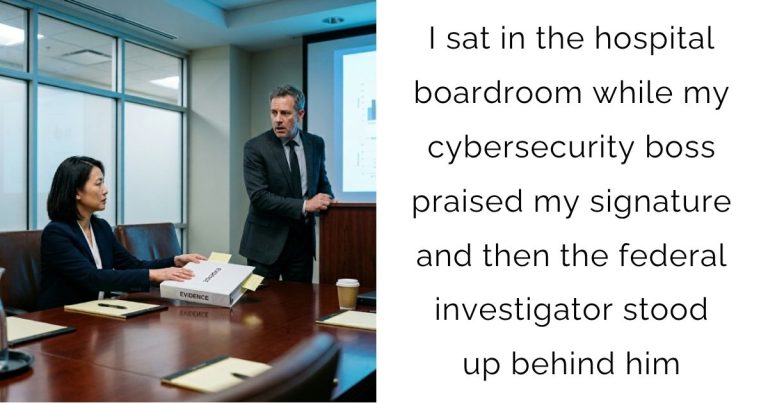 I sat in the hospital boardroom while my cybersecurity boss praised my signature and then the federal investigator stood up behind him