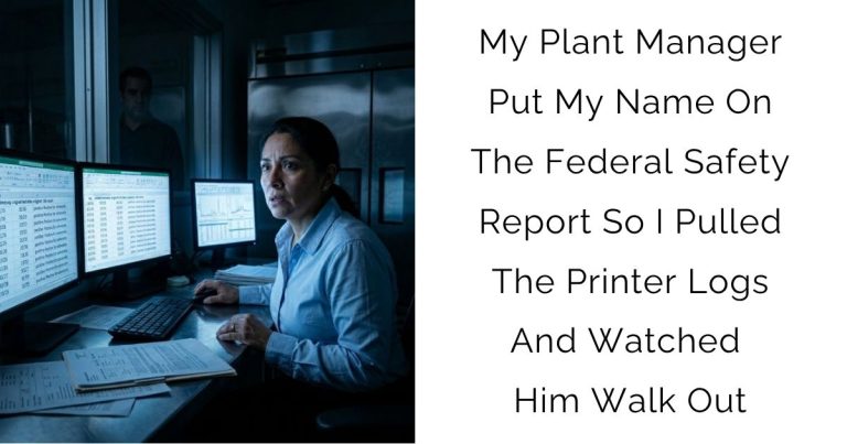 My Plant Manager Put My Name On The Federal Safety Report So I Pulled The Printer Logs And Watched Him Walk Out