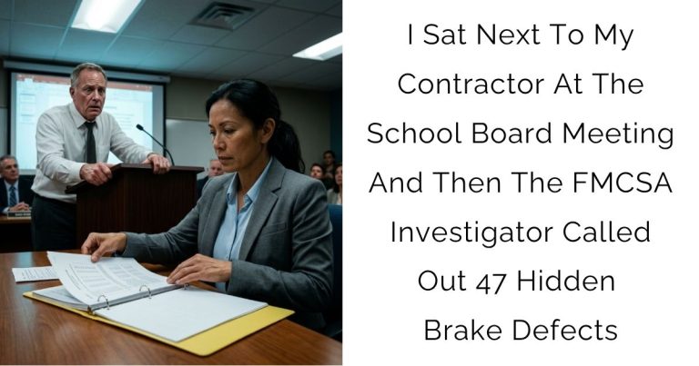 I Sat Next To My Contractor At The School Board Meeting And Then The FMCSA Investigator Called Out 47 Hidden Brake Defects
