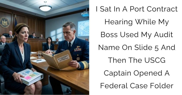 I Sat In A Port Contract Hearing While My Boss Used My Audit Name On Slide 5 And Then The USCG Captain Opened A Federal Case Folder