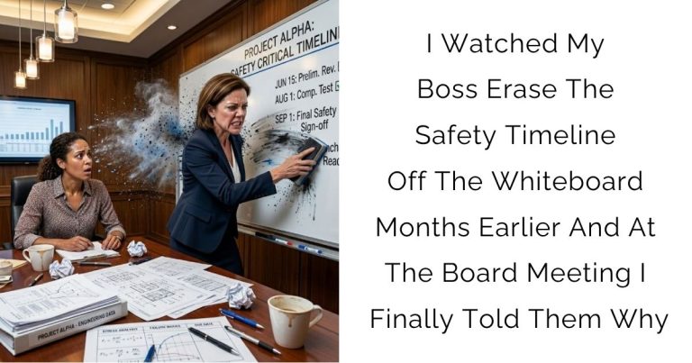 I Watched My Boss Erase The Safety Timeline Off The Whiteboard Months Earlier And At The Board Meeting I Finally Told Them Why