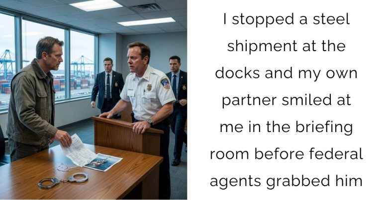 I stopped a steel shipment at the docks and my own partner smiled at me in the briefing room before federal agents grabbed him