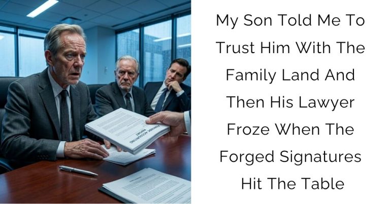 My Son Told Me To Trust Him With The Family Land And Then His Lawyer Froze When The Forged Signatures Hit The Table
