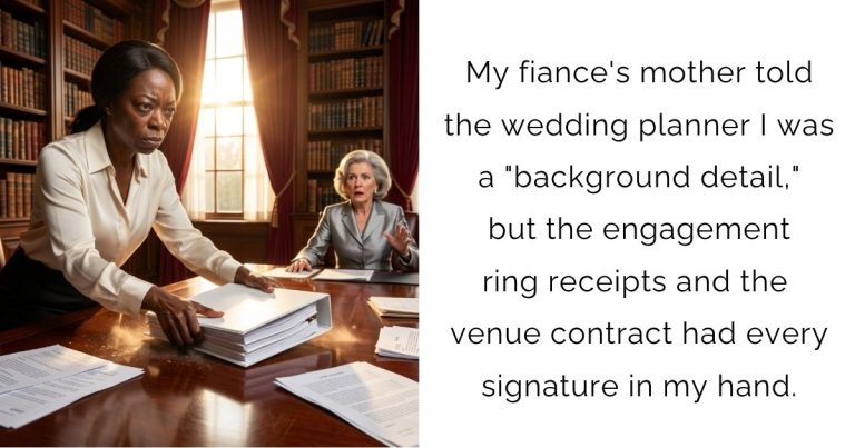 My fiance’s mother told the wedding planner I was a “background detail,” but the engagement ring receipts and the venue contract had every signature in my hand.