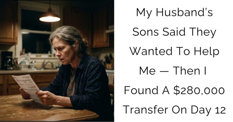 My Husband’s Sons Said They Wanted To Help Me — Then I Found A $280,000 Transfer On Day 12