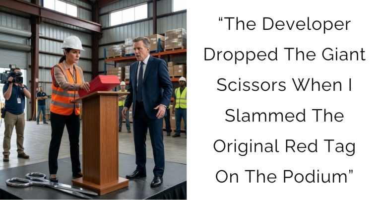 “The Developer Dropped The Giant Scissors When I Slammed The Original Red Tag On The Podium”