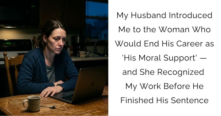 My Husband Introduced Me to the Woman Who Would End His Career as ‘His Moral Support’ — and She Recognized My Work Before He Finished His Sentence