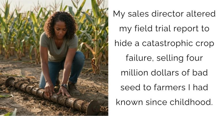 My sales director altered my field trial report to hide a catastrophic crop failure, selling four million dollars of bad seed to farmers I had known since childhood.