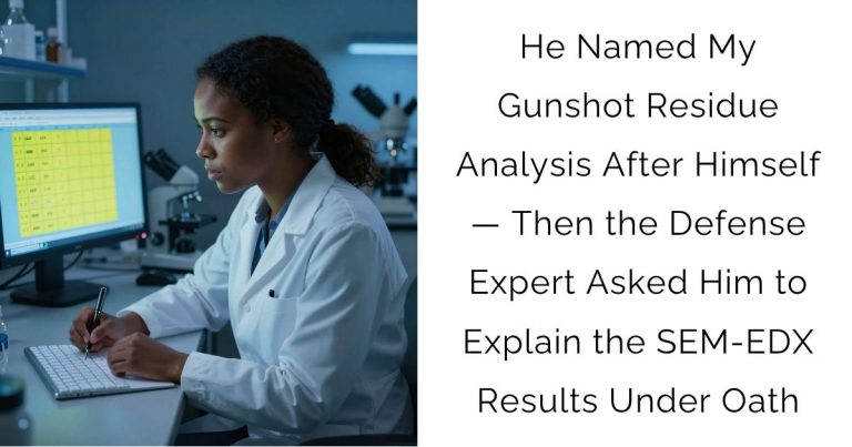 He Named My Gunshot Residue Analysis After Himself — Then the Defense Expert Asked Him to Explain the SEM-EDX Results Under Oath