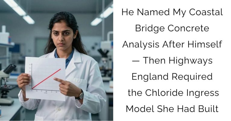 He Named My Coastal Bridge Concrete Analysis After Himself — Then Highways England Required the Chloride Ingress Model She Had Built