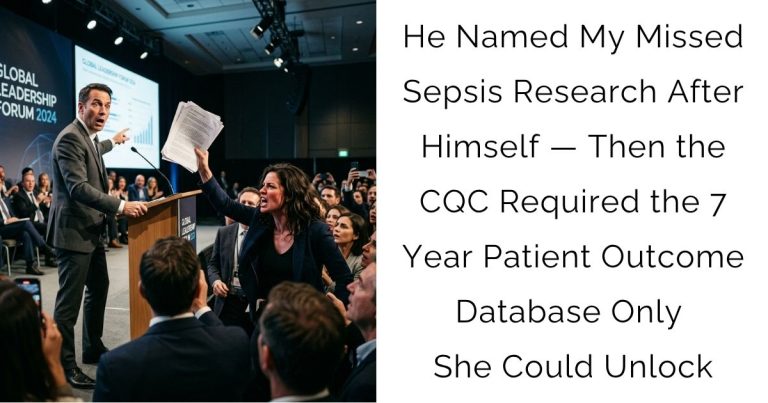 He Named My Missed Sepsis Research After Himself — Then the CQC Required the 7-Year Patient Outcome Database Only She Could Unlock