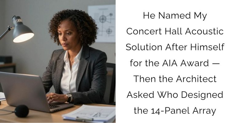 He Named My Concert Hall Acoustic Solution After Himself for the AIA Award — Then the Architect Asked Who Designed the 14-Panel Array
