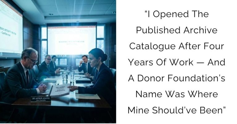 “I Opened The Published Archive Catalogue After Four Years Of Work — And A Donor Foundation’s Name Was Where Mine Should’ve Been”