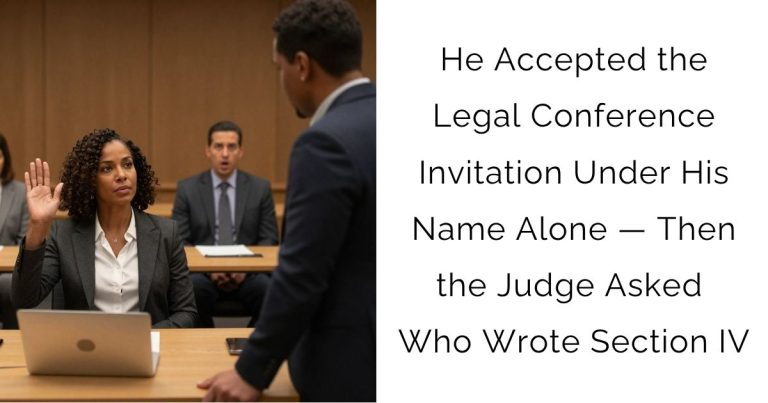 He Accepted the Legal Conference Invitation Under His Name Alone — Then the Judge Asked Who Wrote Section IV