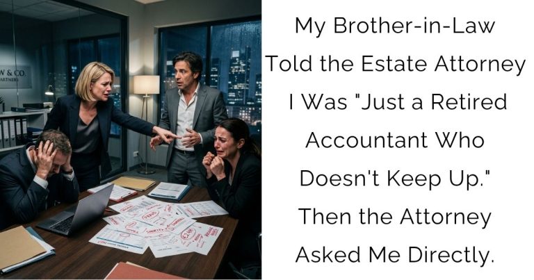 My Brother-in-Law Told the Estate Attorney I Was “Just a Retired Accountant Who Doesn’t Keep Up.” Then the Attorney Asked Me Directly. I Had Been Annotating the K-1s for Two Years.