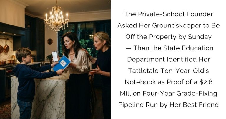 The Private-School Founder Asked Her Groundskeeper to Be Off the Property by Sunday — Then the State Education Department Identified Her Tattletale Ten-Year-Old’s Notebook as Proof of a $2.6 Million Four-Year Grade-Fixing Pipeline Run by Her Best Friend