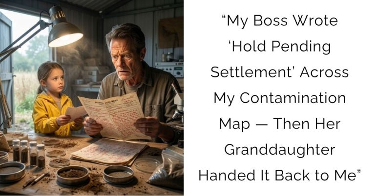 “My Boss Wrote ‘Hold Pending Settlement’ Across My Contamination Map — Then Her Granddaughter Handed It Back to Me”