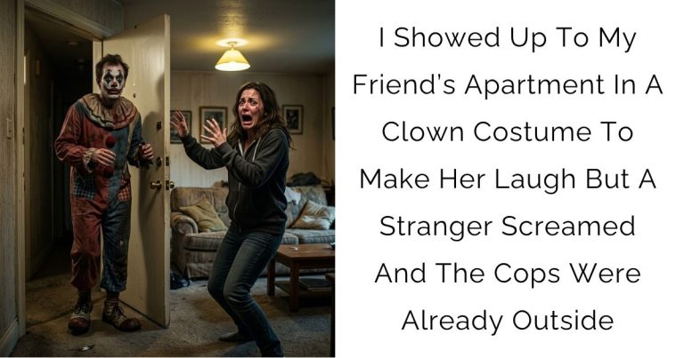 I Showed Up To My Friend’s Apartment In A Clown Costume To Make Her Laugh But A Stranger Screamed And The Cops Were Already Outside