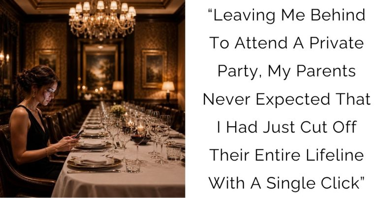 “Leaving Me Behind To Attend A Private Party, My Parents Never Expected That I Had Just Cut Off Their Entire Lifeline With A Single Click”